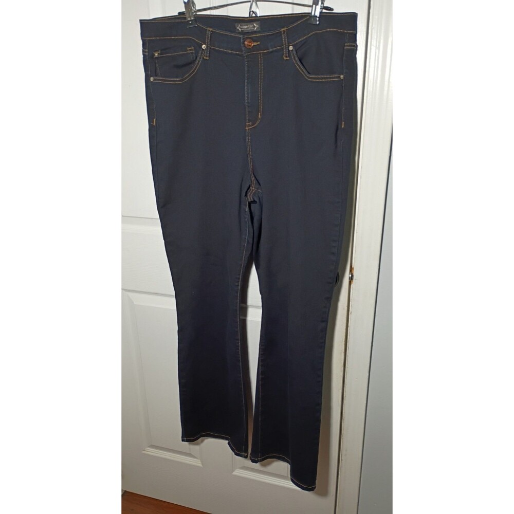 Nanette Lepore Jeans Womens 16 Dark Blue Denim Belle High Rise  Stretch Casual
